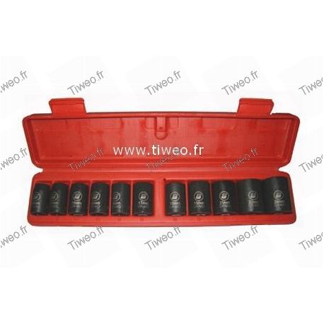 Coffret 11 douilles pour clé à chocs carré 1/2