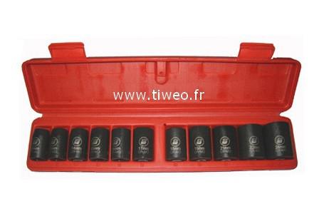 Box 11 sockets for impact wrench square 1/2