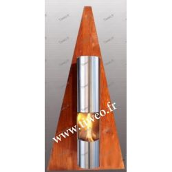 Cheminée Ethanol murale Pyramide couleur Bois