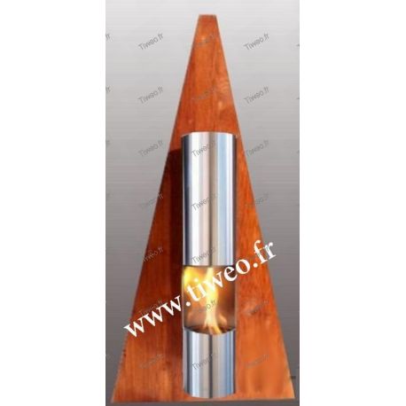 Cheminée Ethanol murale Pyramide couleur Bois