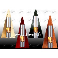 Chimenea de etanol de pared Pyramid color madera