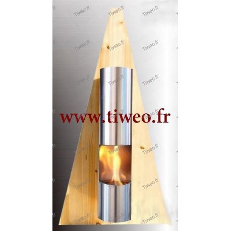Ethanol wall fireplace Pyramid color Pine