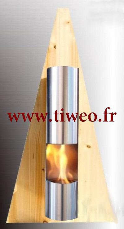 Kaminwand Ethanol Pyramide Farbe Pin