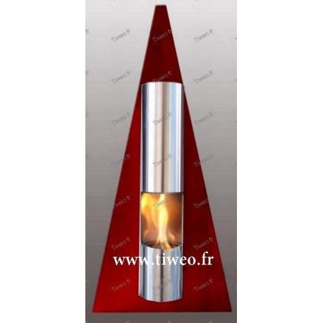 Ethanol wall fireplace Pyramid red color