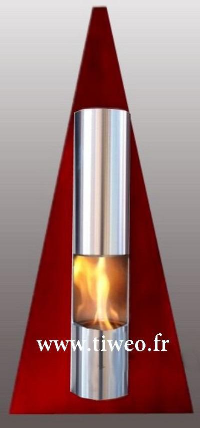 Kamin-Wand-Ethanol-Pyramide Rot