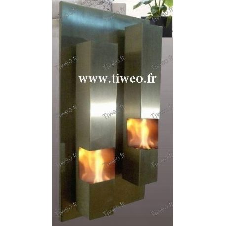 Ethanol wall-mounted stainless steel fireplace