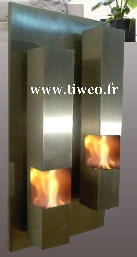 Chimenea de etanol pared acero inoxidable