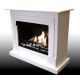 White lacquered ethanol fireplace