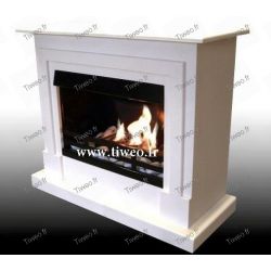 Fireplace ethanol lacquered white