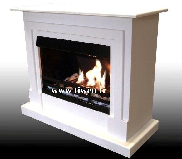 Fireplace ethanol lacquered white