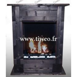 Chimenea de bioetanol de pared empotrable negro