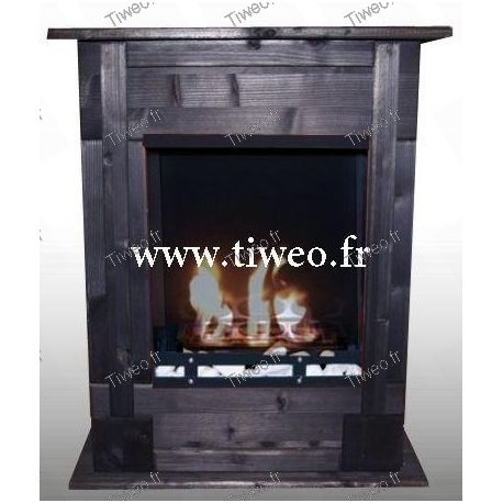 Black recessed wall bio-ethanol fireplace