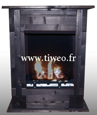 Chimenea de bioetanol de pared empotrable negro