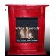 Red built-in bio-ethanol fireplace