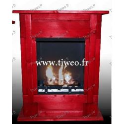 Chimenea de bioetanol de pared empotrable rojo