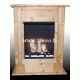 Wall-mounted bio-ethanol fireplace, natural pine