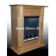 Wall-mounted bio-ethanol fireplace, natural pine