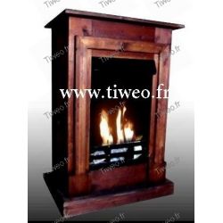 Chimenea de bioetanol de pared empotrable marrón