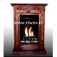 Wall-mounted bio-ethanol fireplace brown color