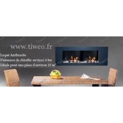 Fireplace ethanol wall 16/9 lacquered Anthracite