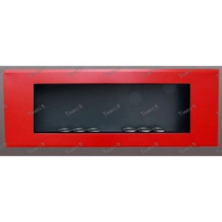Ethanol wall fireplace 16/9 red lacquered