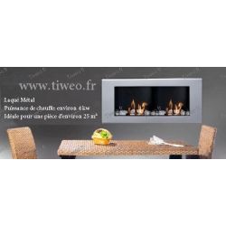 Fireplace ethanol wall 16/9 lacquered metal