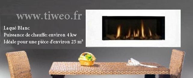 Fireplace ethanol wall 16: 9 aspect ratio high gloss White