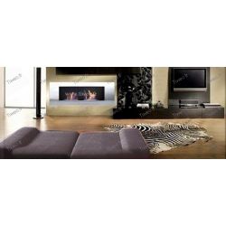 Luxury wall mounted ethanol fireplace 16/9 stainless steel