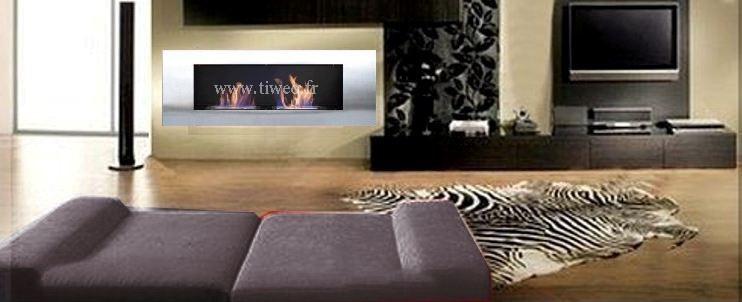 Fireplace ethanol wall 16/9 Stainless steel Luxury
