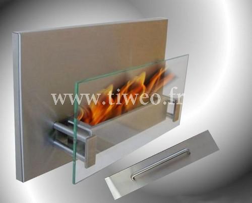 Chimenea de etanol pared acero inoxidable