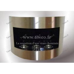 Wall-mounted ethanol fireplace brushed stainless steel