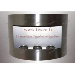 Cheminée ethanol murale acier inoxydable brossé