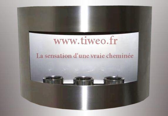 Cheminée ethanol murale acier inoxydable brossé