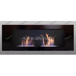 Fireplace ethanol wall 16/9 black Luxury