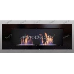 Luxury wall-mounted ethanol fireplace 16/9 black