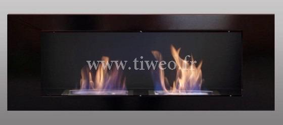 Fireplace ethanol wall 16/9 black Luxury