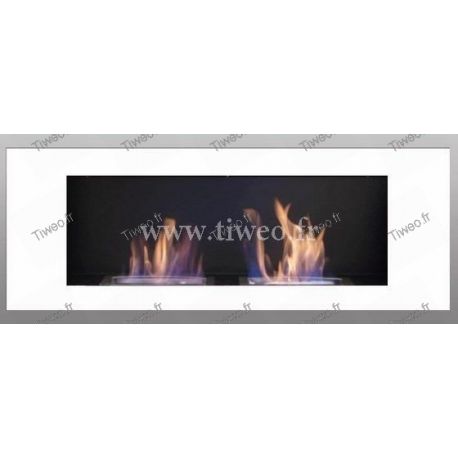 Luxury 16/9 white wall ethanol fireplace