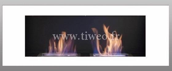 Fireplace ethanol wall 16/9 white Luxury