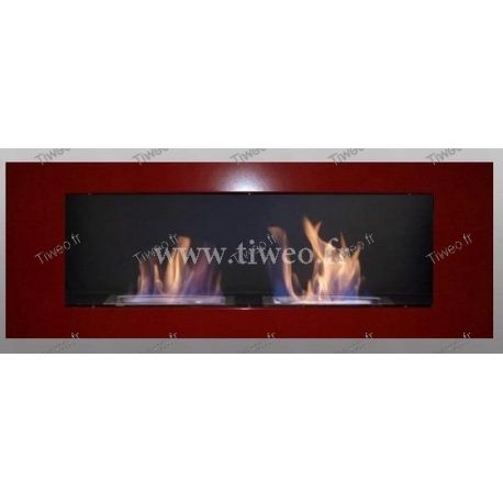 Luxury wall mounted ethanol fireplace 16/9 red