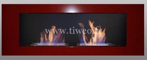 Fireplace ethanol wall 16/9 red Luxury
