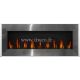 XXL wall-mounted ethanol fireplace in stainless steel