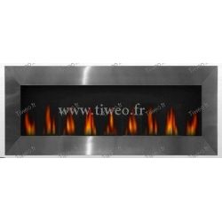 Fireplace ethanol wall-mounted XXL Stainless steel