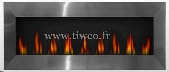 Fireplace ethanol wall-mounted XXL Stainless steel