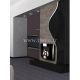 Polished stainless steel wall-mounted ethanol fireplace