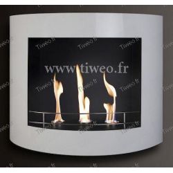 Chimenea de etanol de pared blanco