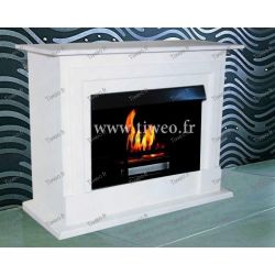 Chimenea de etanol blanco lacado de lujo