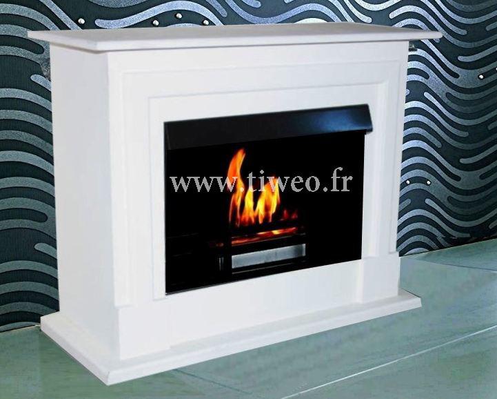 Fireplace ethanol luxury white lacquer