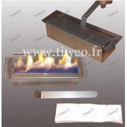 Luxus Kamin aus schwarzem Ethanol mit gehämmertem Look