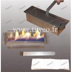 Luxury black ethanol fireplace with hammered look