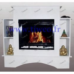 Chimenea etanol + muebles + estantes